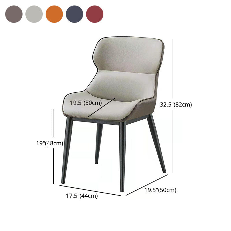 Industrial Design Armless Faux Leather Side Chair Wingback Side Chair Clearhalo 'Dining Chairs' 'Dining Tables & Seating' 'dining_chair' 'furn' 'furn_dining_chair' 'Furniture' 'furniture_dining_chair' 'Kitchen & Dining Furniture' 4782009