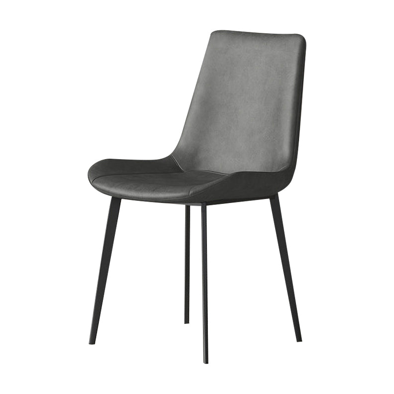 Minimalist Faux Leather Side Chair for Home Solid Back Chair Clearhalo 'Dining Chairs' 'Dining Tables & Seating' 'dining_chair' 'furn' 'furn_dining_chair' 'Furniture' 'furniture_dining_chair' 'Kitchen & Dining Furniture' 4782047