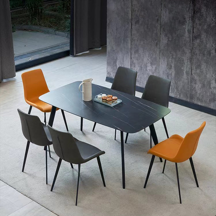 Minimalist Faux Leather Side Chair for Home Solid Back Chair Clearhalo 'Dining Chairs' 'Dining Tables & Seating' 'dining_chair' 'furn' 'furn_dining_chair' 'Furniture' 'furniture_dining_chair' 'Kitchen & Dining Furniture' 4782052