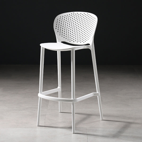 Modern Bar-stool Plastic Counter Bar Stool for Kitchen Bar with Plastic Legs Textured White 1 Piece Clearhalo 'Bar Furniture' 'Bar Stools' 'bar_stools' 'furn' 'furn_bar_stools' 'Furniture' 'furniture_bar_stools' 'Kitchen & Dining Furniture' 4782055
