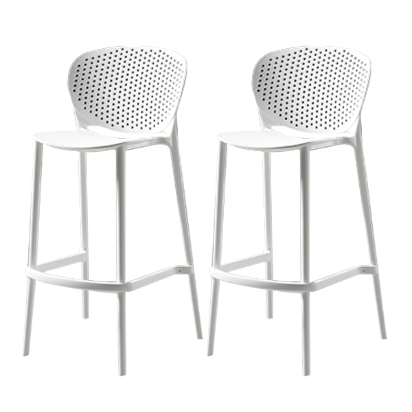 Modern Bar-stool Plastic Counter Bar Stool for Kitchen Bar with Plastic Legs Textured White 2 Piece Set Clearhalo 'Bar Furniture' 'Bar Stools' 'bar_stools' 'furn' 'furn_bar_stools' 'Furniture' 'furniture_bar_stools' 'Kitchen & Dining Furniture' 4782057