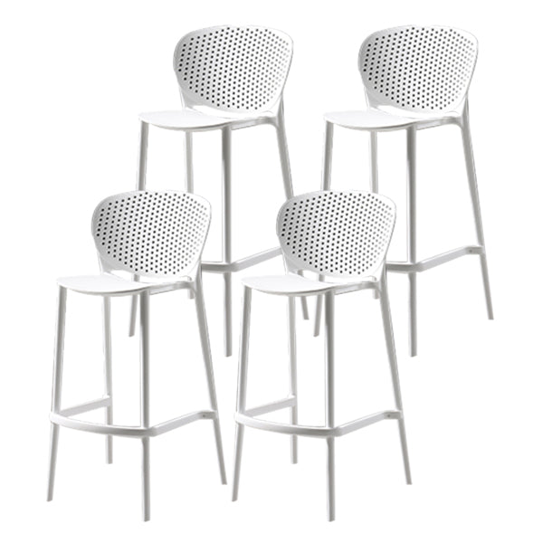 Modern Bar-stool Plastic Counter Bar Stool for Kitchen Bar with Plastic Legs Textured White 4 Piece Set Clearhalo 'Bar Furniture' 'Bar Stools' 'bar_stools' 'furn' 'furn_bar_stools' 'Furniture' 'furniture_bar_stools' 'Kitchen & Dining Furniture' 4782058