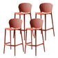 Modern Bar-stool Plastic Counter Bar Stool for Kitchen Bar with Plastic Legs Light Red 4 Piece Set Clearhalo 'Bar Furniture' 'Bar Stools' 'bar_stools' 'furn' 'furn_bar_stools' 'Furniture' 'furniture_bar_stools' 'Kitchen & Dining Furniture' 4782065