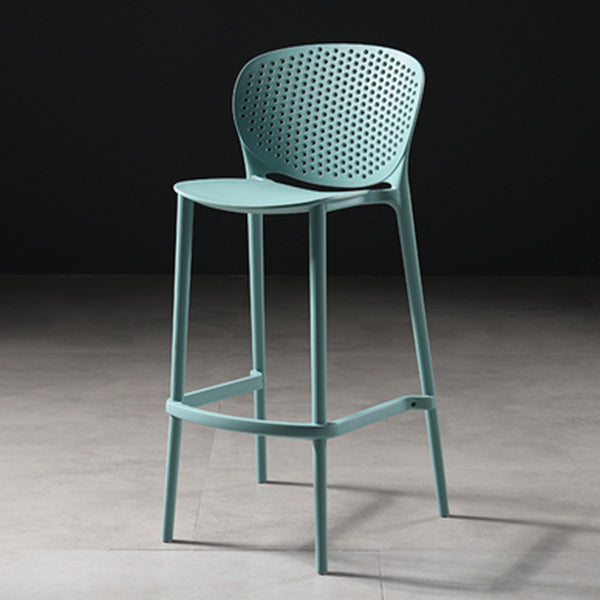 Modern Bar-stool Plastic Counter Bar Stool for Kitchen Bar with Plastic Legs Blue 1 Piece Clearhalo 'Bar Furniture' 'Bar Stools' 'bar_stools' 'furn' 'furn_bar_stools' 'Furniture' 'furniture_bar_stools' 'Kitchen & Dining Furniture' 4782067