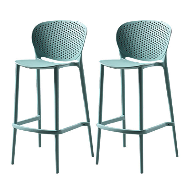 Modern Bar-stool Plastic Counter Bar Stool for Kitchen Bar with Plastic Legs Blue 2 Piece Set Clearhalo 'Bar Furniture' 'Bar Stools' 'bar_stools' 'furn' 'furn_bar_stools' 'Furniture' 'furniture_bar_stools' 'Kitchen & Dining Furniture' 4782069