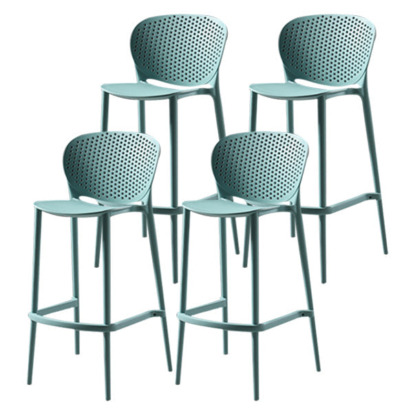 Modern Bar-stool Plastic Counter Bar Stool for Kitchen Bar with Plastic Legs Blue 4 Piece Set Clearhalo 'Bar Furniture' 'Bar Stools' 'bar_stools' 'furn' 'furn_bar_stools' 'Furniture' 'furniture_bar_stools' 'Kitchen & Dining Furniture' 4782071