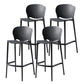 Modern Bar-stool Plastic Counter Bar Stool for Kitchen Bar with Plastic Legs Black-Gray 4 Piece Set Clearhalo 'Bar Furniture' 'Bar Stools' 'bar_stools' 'furn' 'furn_bar_stools' 'Furniture' 'furniture_bar_stools' 'Kitchen & Dining Furniture' 4782076