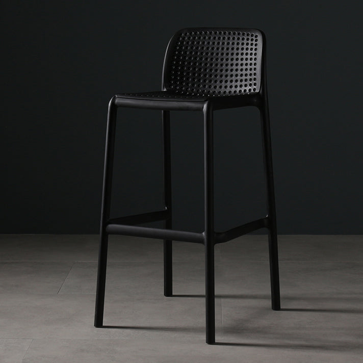 Modern Bar-stool Plastic Counter Bar Stool for Kitchen Bar with Plastic Legs Black 1 Piece Bar Stool(30"H) Clearhalo 'Bar Furniture' 'Bar Stools' 'bar_stools' 'furn' 'furn_bar_stools' 'Furniture' 'furniture_bar_stools' 'Kitchen & Dining Furniture' 4782078