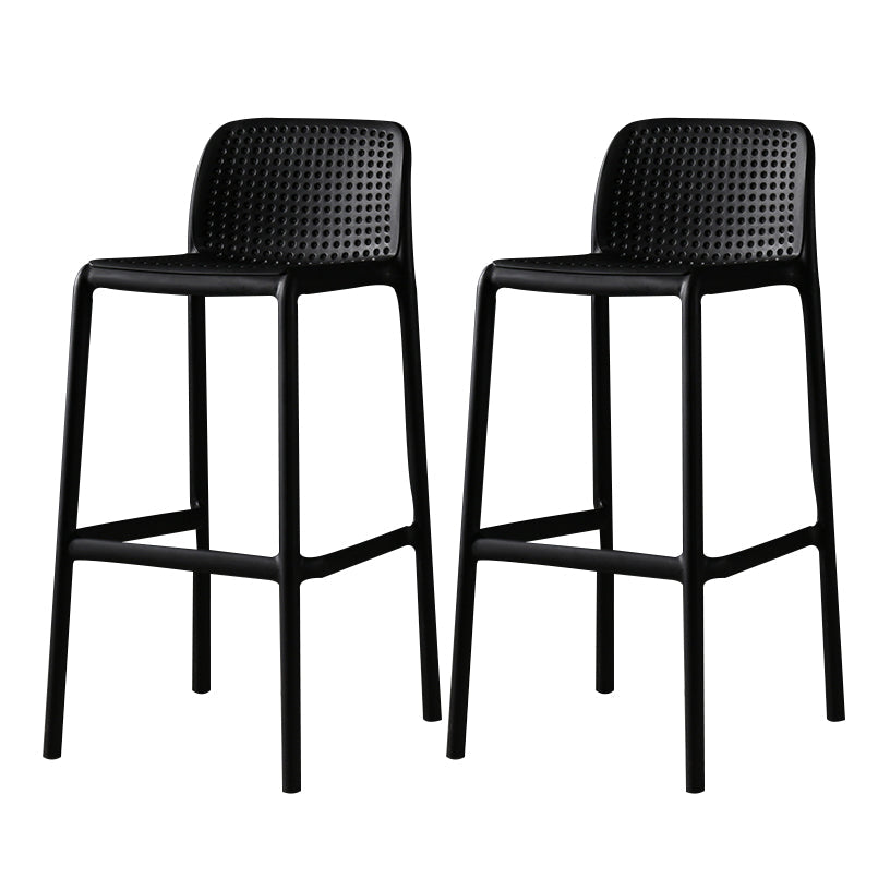 Modern Bar-stool Plastic Counter Bar Stool for Kitchen Bar with Plastic Legs Black 2 Piece Set Bar Stool(30"H) Clearhalo 'Bar Furniture' 'Bar Stools' 'bar_stools' 'furn' 'furn_bar_stools' 'Furniture' 'furniture_bar_stools' 'Kitchen & Dining Furniture' 4782079