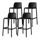 Modern Bar-stool Plastic Counter Bar Stool for Kitchen Bar with Plastic Legs Black 4 Piece Set Bar Stool(30"H) Clearhalo 'Bar Furniture' 'Bar Stools' 'bar_stools' 'furn' 'furn_bar_stools' 'Furniture' 'furniture_bar_stools' 'Kitchen & Dining Furniture' 4782080