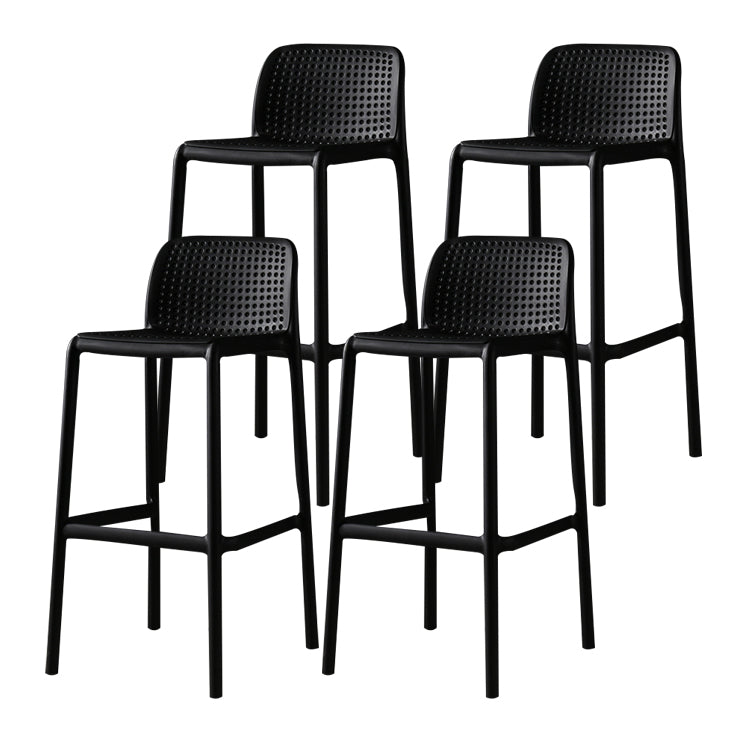 Modern Bar-stool Plastic Counter Bar Stool for Kitchen Bar with Plastic Legs Black 4 Piece Set Bar Stool(30"H) Clearhalo 'Bar Furniture' 'Bar Stools' 'bar_stools' 'furn' 'furn_bar_stools' 'Furniture' 'furniture_bar_stools' 'Kitchen & Dining Furniture' 4782080