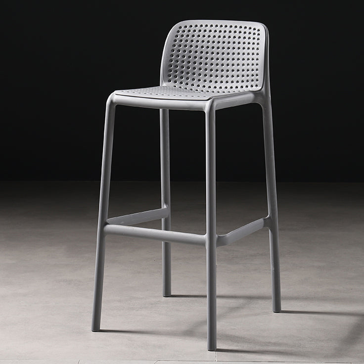 Modern Bar-stool Plastic Counter Bar Stool for Kitchen Bar with Plastic Legs Grey 1 Piece Bar Stool(30"H) Clearhalo 'Bar Furniture' 'Bar Stools' 'bar_stools' 'furn' 'furn_bar_stools' 'Furniture' 'furniture_bar_stools' 'Kitchen & Dining Furniture' 4782081