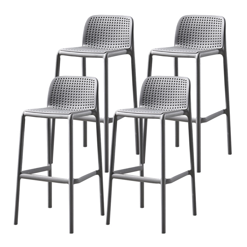 Modern Bar-stool Plastic Counter Bar Stool for Kitchen Bar with Plastic Legs Grey 4 Piece Set Bar Stool(30"H) Clearhalo 'Bar Furniture' 'Bar Stools' 'bar_stools' 'furn' 'furn_bar_stools' 'Furniture' 'furniture_bar_stools' 'Kitchen & Dining Furniture' 4782083