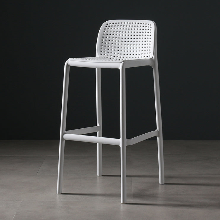 Modern Bar-stool Plastic Counter Bar Stool for Kitchen Bar with Plastic Legs White 1 Piece Bar Stool(30"H) Clearhalo 'Bar Furniture' 'Bar Stools' 'bar_stools' 'furn' 'furn_bar_stools' 'Furniture' 'furniture_bar_stools' 'Kitchen & Dining Furniture' 4782084