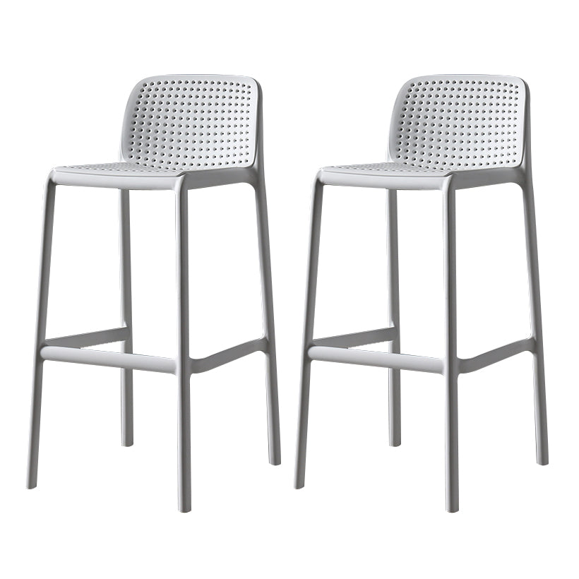 Modern Bar-stool Plastic Counter Bar Stool for Kitchen Bar with Plastic Legs White 2 Piece Set Bar Stool(30"H) Clearhalo 'Bar Furniture' 'Bar Stools' 'bar_stools' 'furn' 'furn_bar_stools' 'Furniture' 'furniture_bar_stools' 'Kitchen & Dining Furniture' 4782085