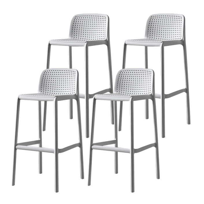 Modern Bar-stool Plastic Counter Bar Stool for Kitchen Bar with Plastic Legs White 4 Piece Set Bar Stool(30"H) Clearhalo 'Bar Furniture' 'Bar Stools' 'bar_stools' 'furn' 'furn_bar_stools' 'Furniture' 'furniture_bar_stools' 'Kitchen & Dining Furniture' 4782086