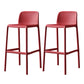 Modern Bar-stool Plastic Counter Bar Stool for Kitchen Bar with Plastic Legs Red 2 Piece Set Bar Stool(30"H) Clearhalo 'Bar Furniture' 'Bar Stools' 'bar_stools' 'furn' 'furn_bar_stools' 'Furniture' 'furniture_bar_stools' 'Kitchen & Dining Furniture' 4782088