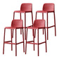 Modern Bar-stool Plastic Counter Bar Stool for Kitchen Bar with Plastic Legs Red 4 Piece Set Bar Stool(30"H) Clearhalo 'Bar Furniture' 'Bar Stools' 'bar_stools' 'furn' 'furn_bar_stools' 'Furniture' 'furniture_bar_stools' 'Kitchen & Dining Furniture' 4782089