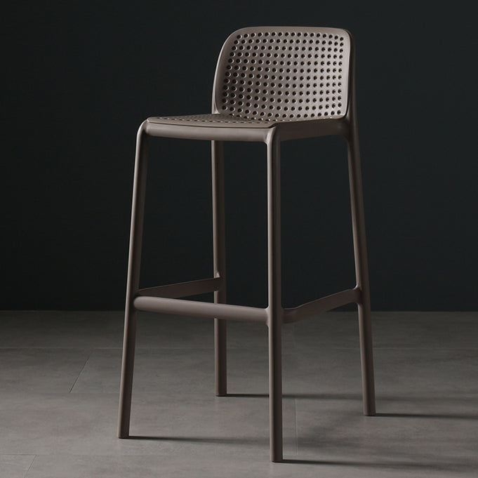 Modern Bar-stool Plastic Counter Bar Stool for Kitchen Bar with Plastic Legs Brown 1 Piece Bar Stool(30"H) Clearhalo 'Bar Furniture' 'Bar Stools' 'bar_stools' 'furn' 'furn_bar_stools' 'Furniture' 'furniture_bar_stools' 'Kitchen & Dining Furniture' 4782090