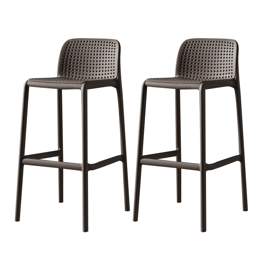 Modern Bar-stool Plastic Counter Bar Stool for Kitchen Bar with Plastic Legs Brown 2 Piece Set Bar Stool(30"H) Clearhalo 'Bar Furniture' 'Bar Stools' 'bar_stools' 'furn' 'furn_bar_stools' 'Furniture' 'furniture_bar_stools' 'Kitchen & Dining Furniture' 4782091