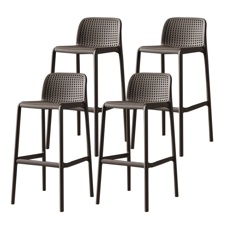 Modern Bar-stool Plastic Counter Bar Stool for Kitchen Bar with Plastic Legs Brown 4 Piece Set Bar Stool(30"H) Clearhalo 'Bar Furniture' 'Bar Stools' 'bar_stools' 'furn' 'furn_bar_stools' 'Furniture' 'furniture_bar_stools' 'Kitchen & Dining Furniture' 4782092