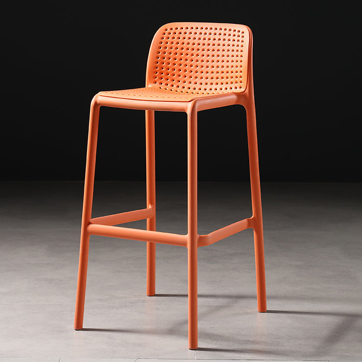 Modern Bar-stool Plastic Counter Bar Stool for Kitchen Bar with Plastic Legs Orange 1 Piece Bar Stool(30"H) Clearhalo 'Bar Furniture' 'Bar Stools' 'bar_stools' 'furn' 'furn_bar_stools' 'Furniture' 'furniture_bar_stools' 'Kitchen & Dining Furniture' 4782096