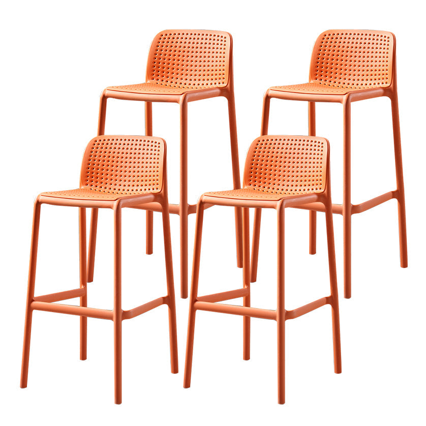 Modern Bar-stool Plastic Counter Bar Stool for Kitchen Bar with Plastic Legs Orange 4 Piece Set Bar Stool(30"H) Clearhalo 'Bar Furniture' 'Bar Stools' 'bar_stools' 'furn' 'furn_bar_stools' 'Furniture' 'furniture_bar_stools' 'Kitchen & Dining Furniture' 4782098