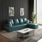 110.24"D x 62.99"W x 33.86"H Casual Removable Cushions Sectionals,Square Arm Blackish Green Faux Leather Clearhalo 'furn' 'furn_sectionals' 'Furniture' 'furniture_sectionals' 'kitchen' 'kitchen_sectionals' 'Living Room Furniture' 'Sectionals' 4785055