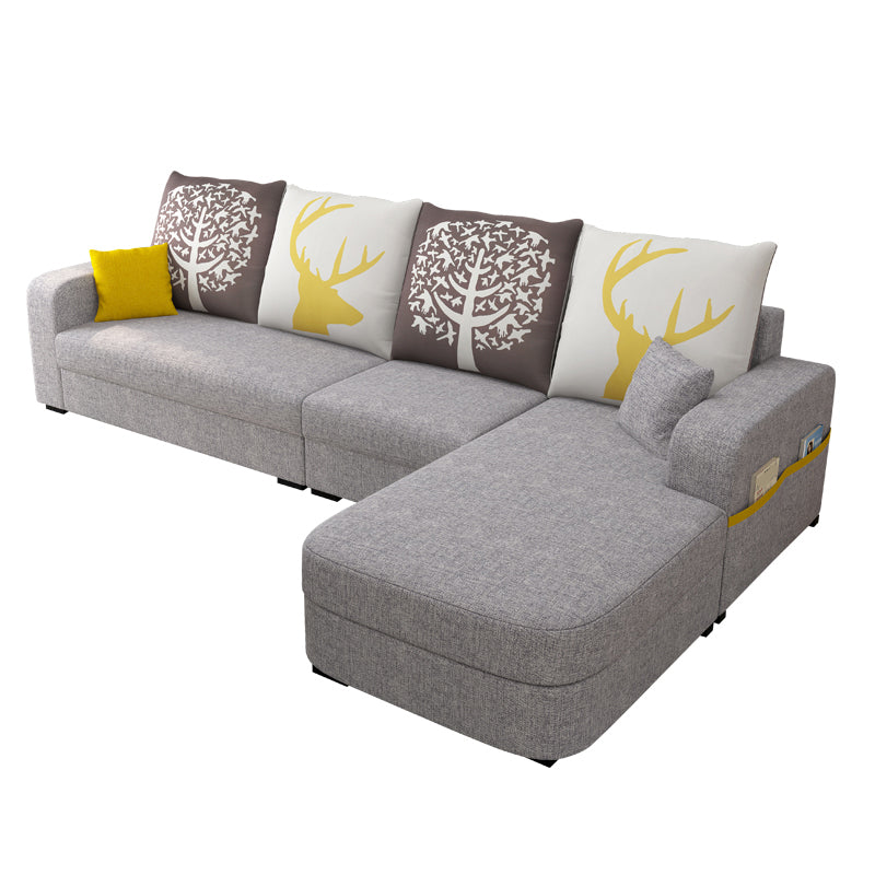 110.24"D x 62.99"W x 33.86"H Casual Removable Cushions Sectionals,Square Arm Clearhalo 'furn' 'furn_sectionals' 'Furniture' 'furniture_sectionals' 'kitchen' 'kitchen_sectionals' 'Living Room Furniture' 'Sectionals' 4785056