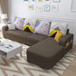 110.24"D x 62.99"W x 33.86"H Casual Removable Cushions Sectionals,Square Arm Coffee Cotton Blend Clearhalo 'furn' 'furn_sectionals' 'Furniture' 'furniture_sectionals' 'kitchen' 'kitchen_sectionals' 'Living Room Furniture' 'Sectionals' 4785065