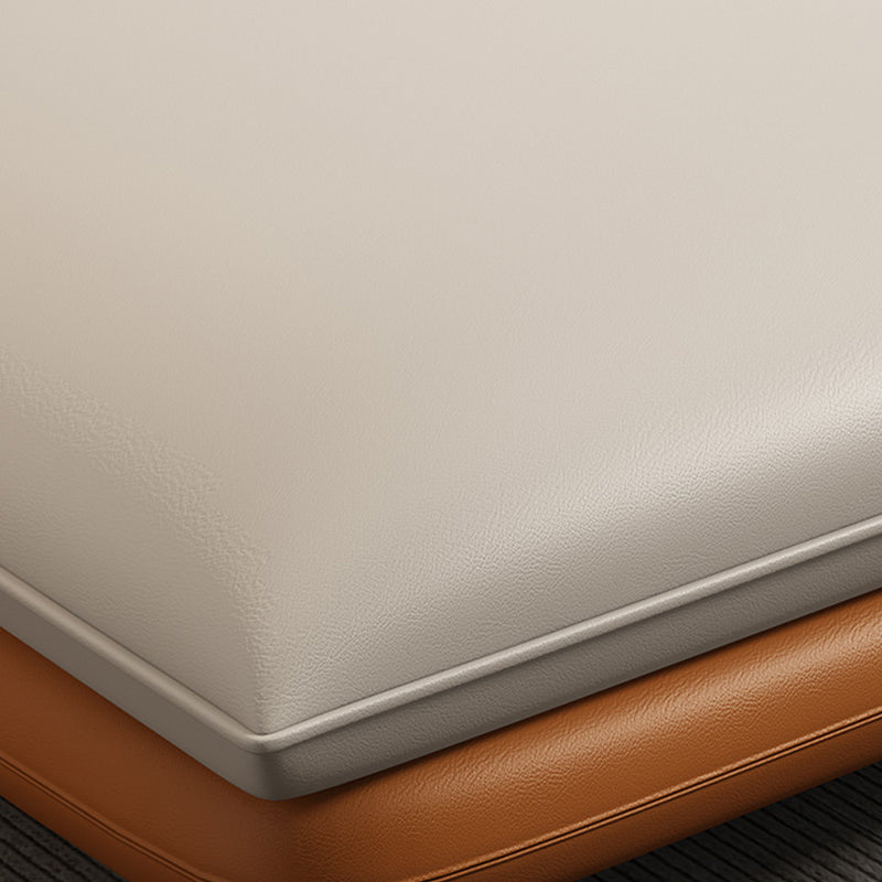 Modern Cream Genuine Leather Pillow Top Arm Sofa/Sectional for Living Room Clearhalo 'furn' 'furn_sectionals' 'Furniture' 'furniture_sectionals' 'kitchen' 'kitchen_sectionals' 'Living Room Furniture' 'Sectionals' 4785076