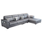 Faux Leather/Cotton Blend L-Shape Right Hand Facing Sectional Sofa Set Black Grey Clearhalo 'Furniture' 'furniture_sectionals' 'kitchen' 'kitchen_sectionals' 'Living Room Furniture' 'Sectionals' 4785117