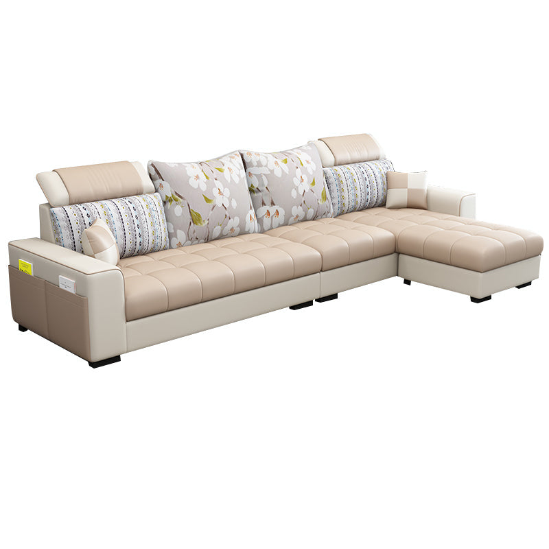 106.3"D x 57"W x 35.43"H Square Arm Sectionals, Modern High Back Sofa with Storage Clearhalo 'furn' 'furn_sectionals' 'Furniture' 'furniture_sectionals' 'kitchen' 'kitchen_sectionals' 'Living Room Furniture' 'Sectionals' 4785139