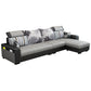 106.3"D x 57"W x 35.43"H Square Arm Sectionals, Modern High Back Sofa with Storage Light Gray Faux Leather Clearhalo 'furn' 'furn_sectionals' 'Furniture' 'furniture_sectionals' 'kitchen' 'kitchen_sectionals' 'Living Room Furniture' 'Sectionals' 4785146