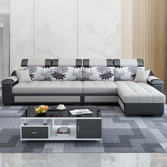 106.3"D x 57"W x 35.43"H Sloped Arm Sectionals, Modern High Back Sofa with Storage Clearhalo 'furn' 'furn_sectionals' 'Furniture' 'furniture_sectionals' 'kitchen' 'kitchen_sectionals' 'Living Room Furniture' 'Sectionals' 4785162
