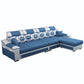 106.3"D x 57"W x 35.43"H Sloped Arm Sectionals, Modern High Back Sofa with Storage Dark Blue Cotton Blend Clearhalo 'furn' 'furn_sectionals' 'Furniture' 'furniture_sectionals' 'kitchen' 'kitchen_sectionals' 'Living Room Furniture' 'Sectionals' 4785163