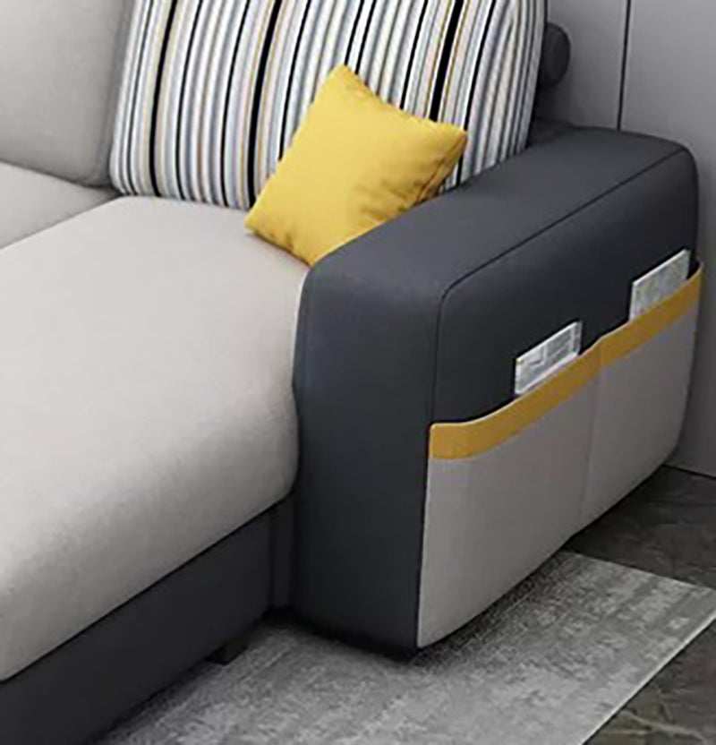 110.24"D x 59.1"W x 37.4"H Pillow Top Arm Sectionals, Modern High Back Sofa with Storage Clearhalo 'furn' 'furn_sectionals' 'Furniture' 'furniture_sectionals' 'kitchen' 'kitchen_sectionals' 'Living Room Furniture' 'Sectionals' 4785185