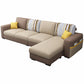 110.24"D x 59.1"W x 37.4"H Pillow Top Arm Sectionals, Modern High Back Sofa with Storage Beige Coffee Cotton Blend Clearhalo 'furn' 'furn_sectionals' 'Furniture' 'furniture_sectionals' 'kitchen' 'kitchen_sectionals' 'Living Room Furniture' 'Sectionals' 4785196