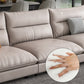 Flared Arm Beige Sectional Sofa with Chaise Pillowed Back Cushions Couch Sectional Clearhalo 'furn' 'furn_sectionals' 'Furniture' 'furniture_sectionals' 'kitchen' 'kitchen_sectionals' 'Living Room Furniture' 'Sectionals' 4785211