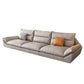 Flared Arm Beige Sectional Sofa with Chaise Pillowed Back Cushions Couch Sectional 102"L x 33.5"W x 35"H Sponge Clearhalo 'furn' 'furn_sectionals' 'Furniture' 'furniture_sectionals' 'kitchen' 'kitchen_sectionals' 'Living Room Furniture' 'Sectionals' 4785216