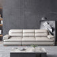 Beige Contemporary Sofa/Sectional with Genuine Leather and Leather 112"L x 39"W x 35"H Leather Clearhalo 'furn' 'furn_sectionals' 'Furniture' 'furniture_sectionals' 'kitchen' 'kitchen_sectionals' 'Living Room Furniture' 'Sectionals' 4785226