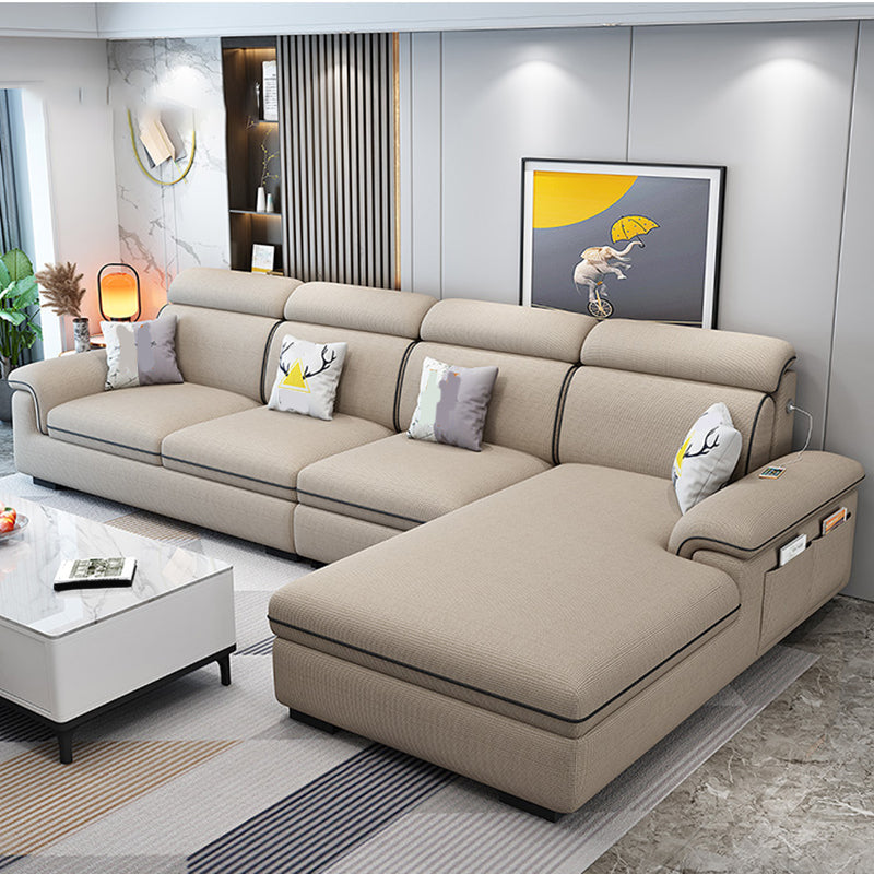125.98"D x 70.87"W x 35.43"H Pillow Top Arm Sectionals, Modern High Back Sofa with Storage Clearhalo 'furn' 'furn_sectionals' 'Furniture' 'furniture_sectionals' 'kitchen' 'kitchen_sectionals' 'Living Room Furniture' 'Sectionals' 4785240