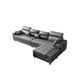 Square Arm Grey Cushion Back Contemporary Storage Adjustable Living Room Sofa 37''H x 111''L x 63''W Clearhalo 'Furniture' 'furniture_sectionals' 'kitchen' 'kitchen_sectionals' 'Living Room Furniture' 'Sectionals' 4785262