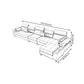Square Arm Grey Cushion Back Contemporary Storage Adjustable Living Room Sofa Clearhalo 'Furniture' 'furniture_sectionals' 'kitchen' 'kitchen_sectionals' 'Living Room Furniture' 'Sectionals' 4785273