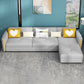 Storage Sectional Sofa Set Square Arm Silver Sectional Sofa with Chaise Latex Clearhalo 'Furniture' 'furniture_sectionals' 'kitchen' 'kitchen_sectionals' 'Living Room Furniture' 'Sectionals' 4785277