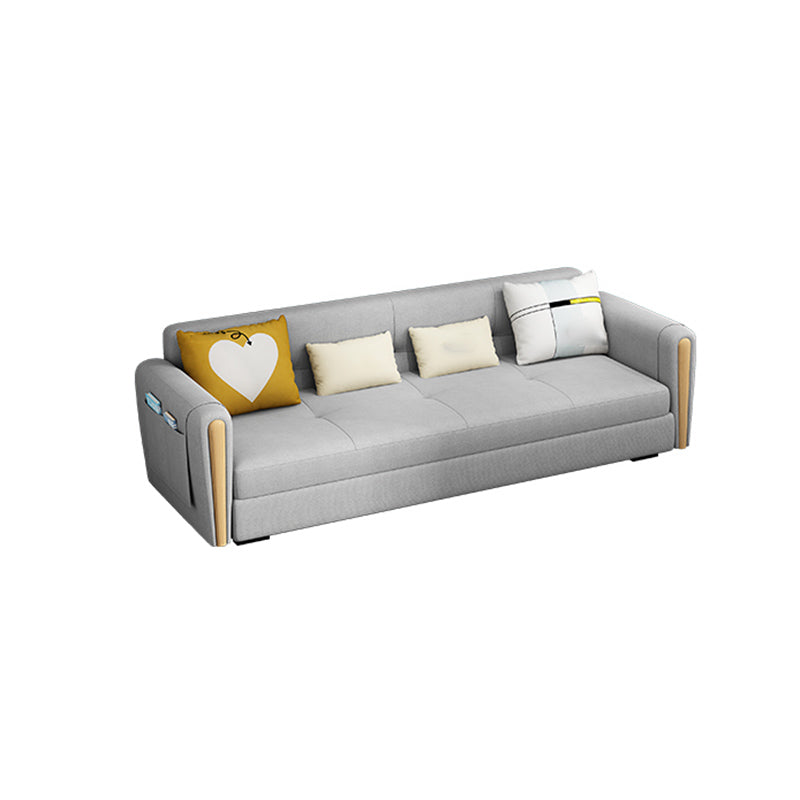 Storage Sectional Sofa Set Square Arm Silver Sectional Sofa with Chaise 33.5''H x 94.5''L x 35''W Faux Leather Latex Clearhalo 'Furniture' 'furniture_sectionals' 'kitchen' 'kitchen_sectionals' 'Living Room Furniture' 'Sectionals' 4785282