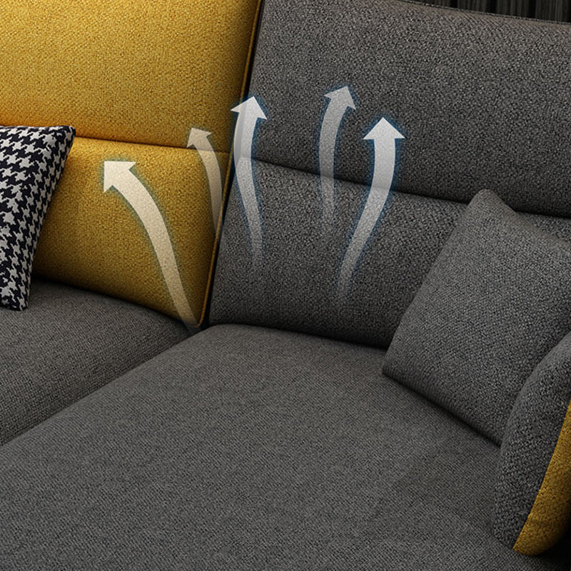 Modern Pillow Top Arm Sectional with Removable Cushions for Living Room Clearhalo 'furn' 'furn_sectionals' 'Furniture' 'furniture_sectionals' 'kitchen' 'kitchen_sectionals' 'Living Room Furniture' 'Sectionals' 4785307