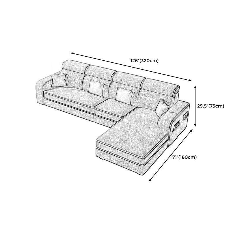 Contemporary High Back Sectionals 29.53" Square Arm Sofa with Storage Clearhalo 'furn' 'furn_sectionals' 'Furniture' 'furniture_sectionals' 'kitchen' 'kitchen_sectionals' 'Living Room Furniture' 'Sectionals' 4785332