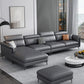 Dark Gray Modern Pillow Top Arm Sectional with Removable Cushions for Living Room 118"L x 67"W x 37"H Latex Clearhalo 'furn' 'furn_sectionals' 'Furniture' 'furniture_sectionals' 'kitchen' 'kitchen_sectionals' 'Living Room Furniture' 'Sectionals' 4785343