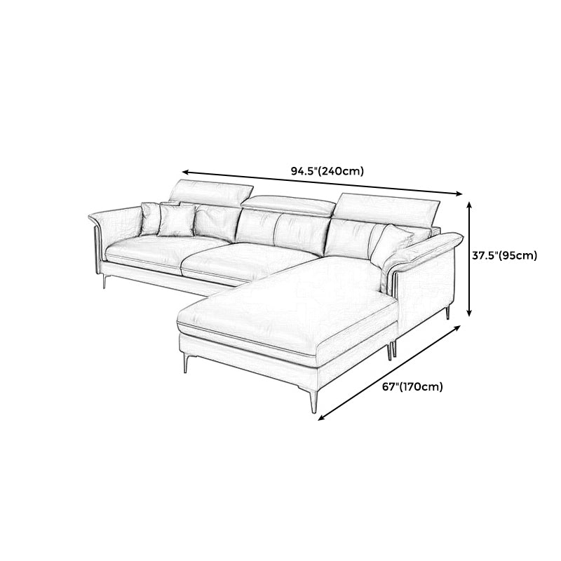 Dark Gray Modern Pillow Top Arm Sectional with Removable Cushions for Living Room Clearhalo 'furn' 'furn_sectionals' 'Furniture' 'furniture_sectionals' 'kitchen' 'kitchen_sectionals' 'Living Room Furniture' 'Sectionals' 4785344